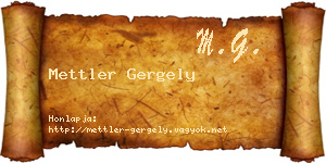 Mettler Gergely névjegykártya